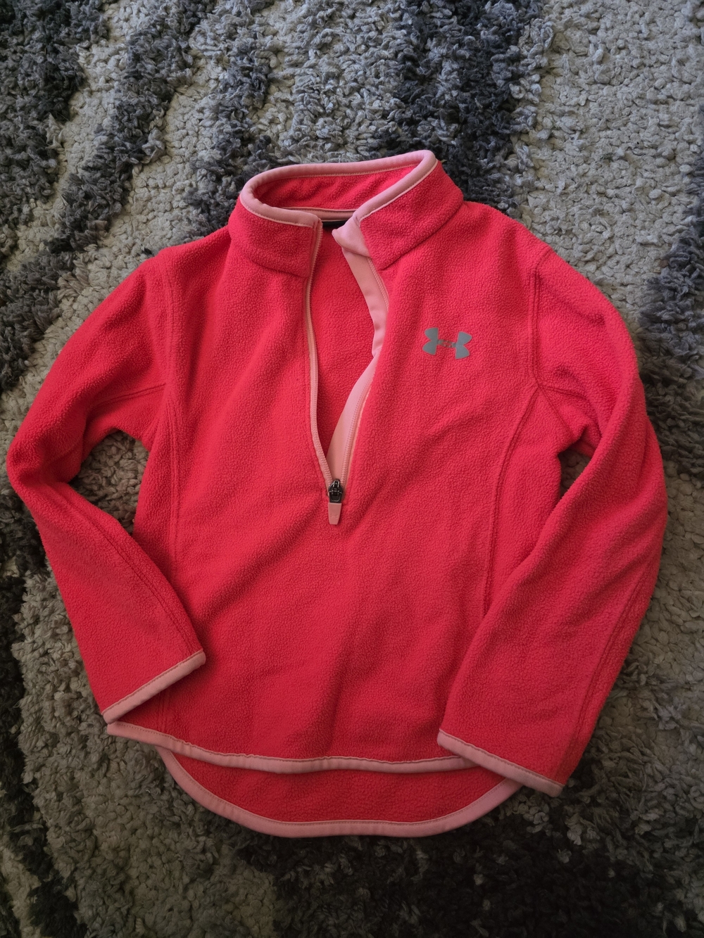 Under Armour Girls' Neon Pink 1/4 Zip Fleece Pullover